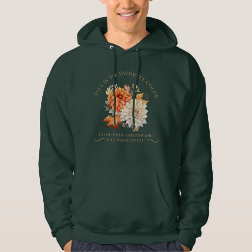 Watercolor wildflowers and leaves fall autumn hoodie