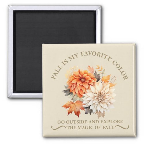 Watercolor wildflowers and leaves fall autumn magnet