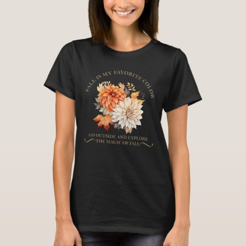 Watercolor wildflowers and leaves fall autumn T_Shirt