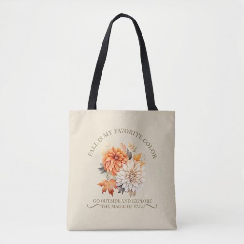 Watercolor wildflowers and leaves fall autumn tote bag