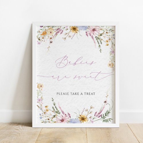Watercolor Wildflowers Babies are Sweet Sign