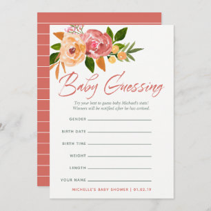 Watercolor Wildflowers Baby Predictions Game Invitation