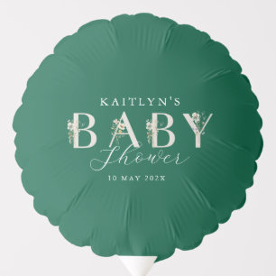 Watercolor Wildflowers Baby Shower Balloon