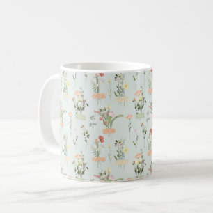 Watercolor Wildflowers Botanical Pattern Coffee Mug