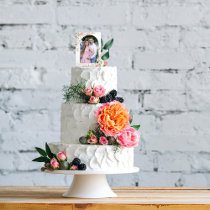 Watercolor Wildflowers Bridal Decor Cake Pick