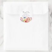 Watercolor Wildflowers Bridal Shower Classic Round Sticker (Bag)