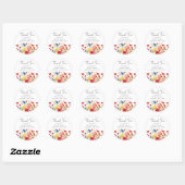 Watercolor Wildflowers Bridal Shower Classic Round Sticker (Sheet)