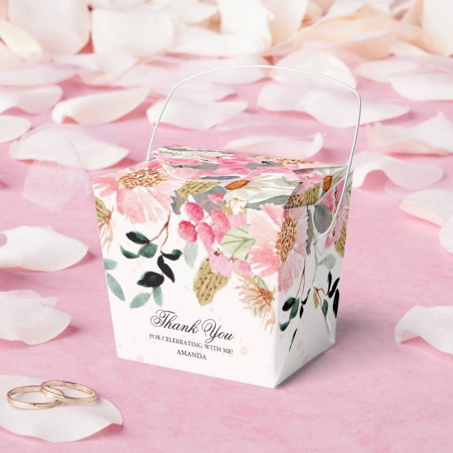 Watercolor Wildflowers Bridal Shower Favor Boxes (Wedding)