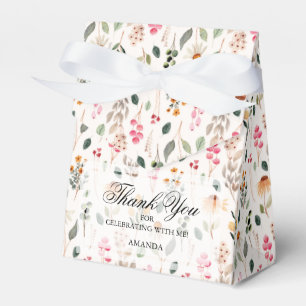 Watercolor Wildflowers Bridal Shower Favor Boxes
