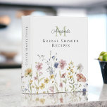 Watercolor Wildflowers Bridal Shower Recipes Mini Binder<br><div class="desc">A lovely feminine choice in for collecting recipes to present to the bride-to-be at her bridal shower, this design features a border row of watercolor wildflowers in soft pastel hues of pink, periwinkle blue, off-white and yellow with delicate stems and greenery. A text template is included to personalize with your...</div>