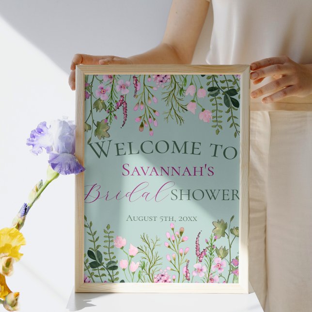 Watercolor Wildflowers Bridal Shower Welcome Sign (Creator Uploaded)