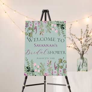 Watercolor Wildflowers Bridal Shower Welcome Sign