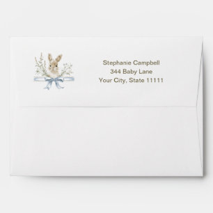 Watercolor Wildflowers Bunny Baby Shower Envelope