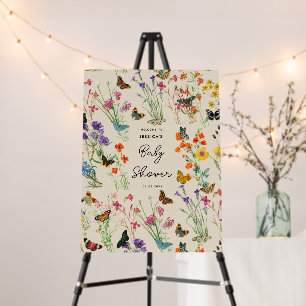Watercolor Wildflowers Butterflies Baby Shower Foam Board