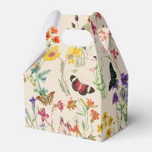 Watercolor Wildflowers & Butterflies Floral Garden Favor Boxes