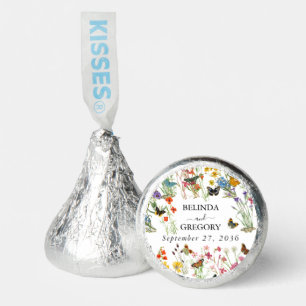 Watercolor Wildflowers Butterflies Floral Wedding Hershey®'s Kisses®