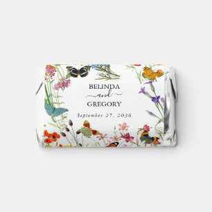 Watercolor Wildflowers Butterflies Floral Wedding Hershey's Miniatures