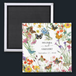 Watercolor Wildflowers Butterflies Floral Wedding Magnet<br><div class="desc">A beautiful watercolor wedding design featuring wildflowers and butterflies. A colorful arrangement of wild flowers and butterflies in a floral garden. An ideal wedding favor design for anyone who loves colorful butterflies,  watercolor florals,  wildflower illustrations and botanical themed art. Matching wedding invitations and other stationery items are also available.</div>