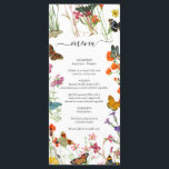 Watercolor Wildflowers Butterflies Floral Wedding Menu<br><div class="desc">A beautiful watercolor wedding design featuring wildflowers and butterflies. A colorful arrangement of wild flowers and butterflies in a floral garden. An ideal wedding menu design for anyone who loves colorful butterflies,  watercolor florals,  wildflower illustrations and botanical themed art. Matching wedding invitations and other stationery items are also available.</div>