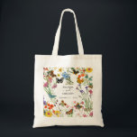 Watercolor Wildflowers Butterflies Floral Wedding Tote Bag<br><div class="desc">A beautiful watercolor wedding design featuring wildflowers and butterflies. A colorful arrangement of wild flowers and butterflies in a floral garden. An ideal wedding favor bag design for anyone who loves colorful butterflies, watercolor florals, wildflower illustrations and botanical themed art. Matching wedding invitations and other stationery items are also available....</div>