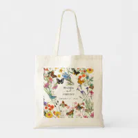 colorful wild flowers watercolor painting | Tote Bag