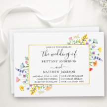 Watercolor Wildflowers Calligraphy Wedding