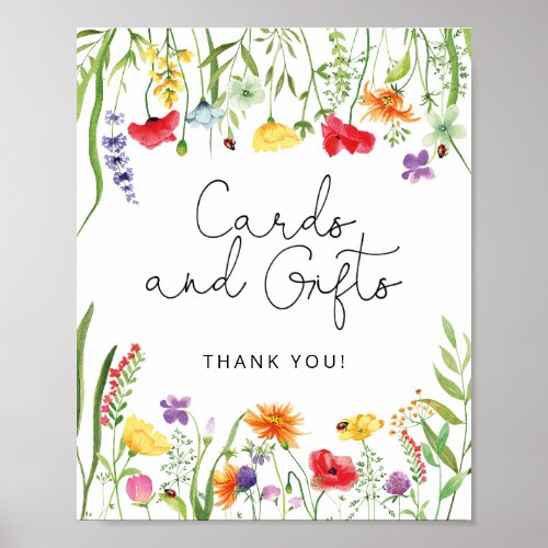 Watercolor Wildflowers Cards and Gifts Poster