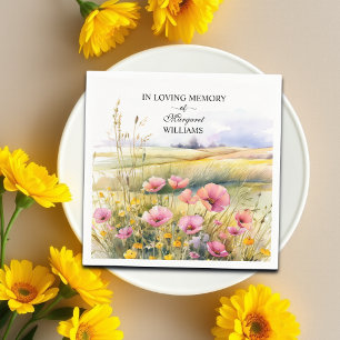 Watercolor Wildflowers Celebration Of Life Funeral Napkins