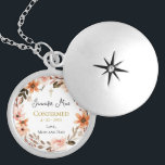 Watercolor Wildflowers Confirmation Gift Locket Necklace<br><div class="desc">Whimsical watercolor wildflowers frame this beautiful keepsake locket that makes the perfect confirmation gift.  Customize it with all of your personal details and preferences,  including font,  size,  color and placement.</div>