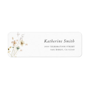 watercolor wildflowers custom address label