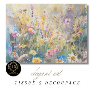 Watercolor Wildflowers Decoupage Tissue Paper
