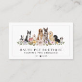 Watercolor Wildflowers Dog Breeds Animal Pet Care Appointment Card (Front)