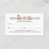 Watercolor Wildflowers Dog Breeds Animal Pet Care Appointment Card (Back)