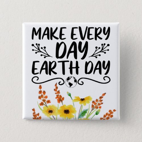 Watercolor Wildflowers Earth Day Garden Flag Button