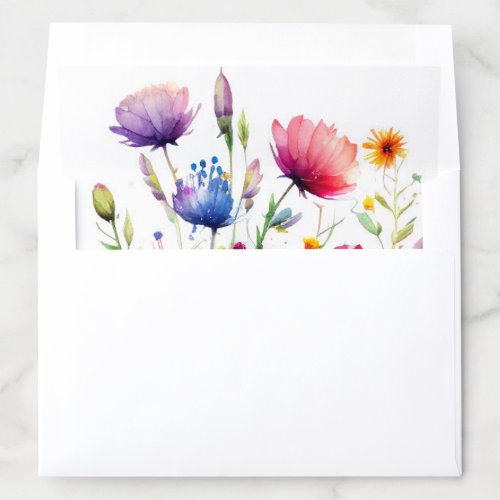 Watercolor Wildflowers Envelope Liner