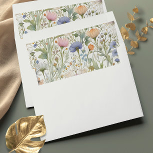Watercolor Wildflowers Envelope Liners