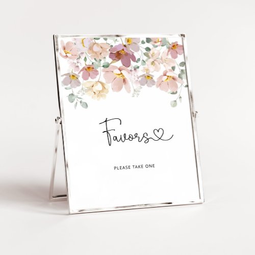 Watercolor wildflowers Favors Poster