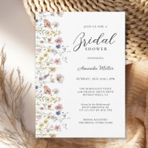 Watercolor Wildflowers Floral Bridal Shower