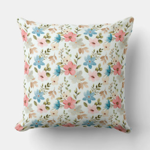 Watercolor Wildflowers Floral Pattern-67676 Throw Pillow