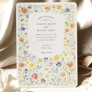Watercolor Wildflowers Florence Wedding Invitation