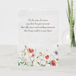 Watercolor Wildflowers For Sympathy Card