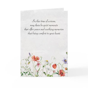 Watercolor Wildflowers For Sympathy Card