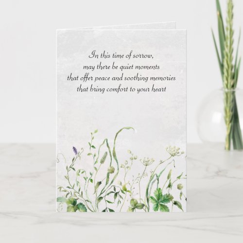 Watercolor Wildflowers For Sympathy Card