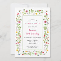 Watercolor Wildflowers Garden Birthday Party