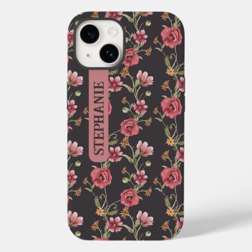 Watercolor Wildflowers Girly Girl Floral Name  Case_Mate iPhone 14 Case