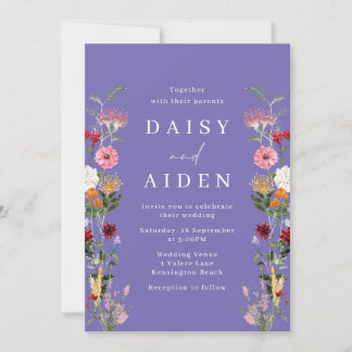 Watercolor Wildflowers Gorgeous Wedding Invitation