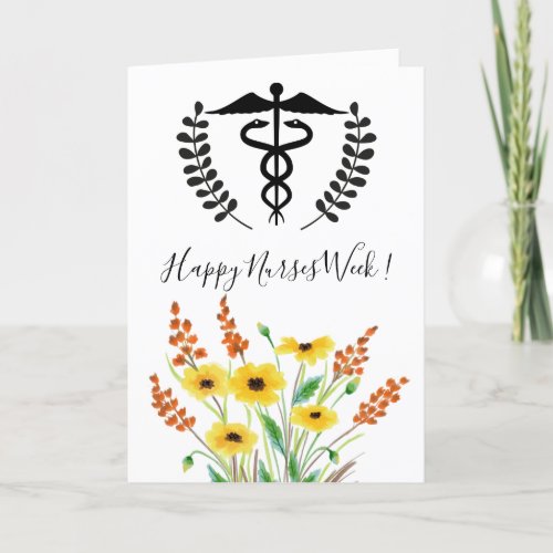 Watercolor Wildflowers Happy Nurses Week Card