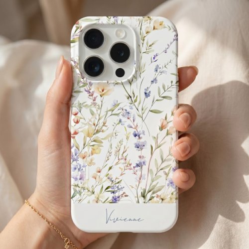 Watercolor Wildflowers  iPhone 15 Pro Case