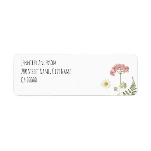 Watercolor Wildflowers  Label