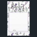 Watercolor Wildflowers Lavender Bride Advice Card<br><div class="desc">Beautiful Watercolor Wildflowers of Soft Greens and Lavender and Purples.  Coordinating floral on the back. Matching items to complete your event collection are available in our Zazzle store!</div>